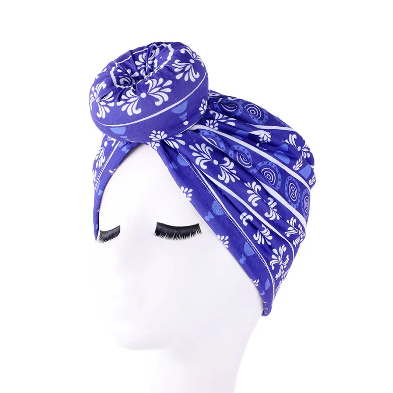 royal blue Элегантный хлопок 3D тюрбан с цветком Женская шапочка химиотерапия Рак Кепка турбанты Головные Уборы Бандана Свадебная вечеринка аксессуары для волос - Цвет: royal blue