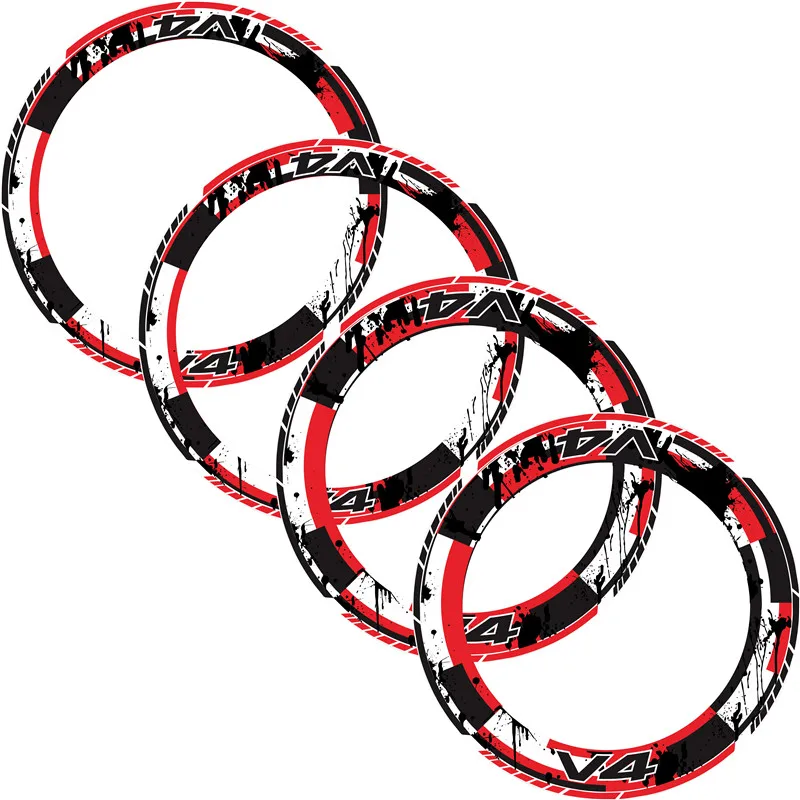 4 X Motorcycle Full tire coverage Thick Edge Inner Outer Rim Sticker