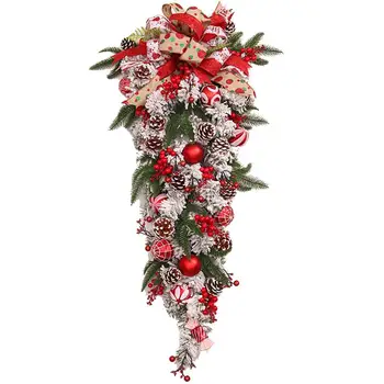 

Christmas Swag Creative Artificial Lovely Teardrop Decor Door Swag For Home Christmas Ornaments Photography Props New Year Decor