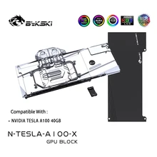 Bykski gpu bloco de resfriamento água para nvidia tesla a100 40gb, refrigerador líquido de cobertura completa, vga radiador 5v/12v rgb sync N TESLA A100 X