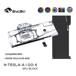Bykski GPU Bloc De Refroidissement Par Eau Pour NVIDIA TESLA A100 40 GO, Couverture Complète Liquide Refroidisseur VGA Radiateur 5v/12v de SYNCHRONISATION RVB N TESLA A100 X 