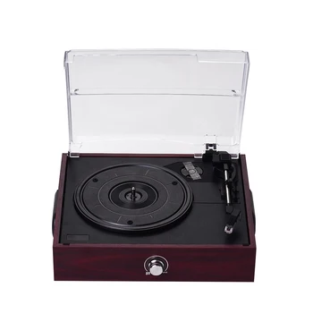 

Retro USB & BT-In Turntable Record Player 3 Speed Vintage Style Vinyl Record Player with Two Dynamic Speakers