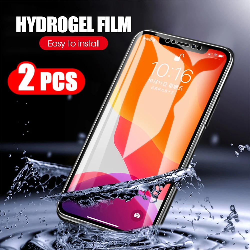 Изогнутая Гидрогелевая пленка с полным покрытием для iphone se 2020 x s xr xs max 11 pro 7 8 plus 6 6s