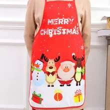 1 красный новогодний фартук, фартук из хлопка и льна, фартук 60*50 см, слюнявчик для взрослых, семьи, кухни, приготовления пищи, выпечки, чистки