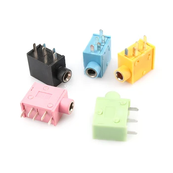 

10Pcs 3.5MM Audio Headphone Jack Connector PJ-325 Stereo Audio Earphone Connectors 3.5 PJ-325 Audio Jack Socket Multicolor