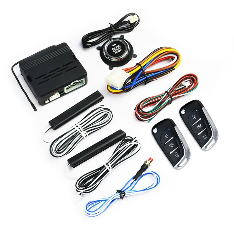 

Push Power Button Start Stop Engine Keyless Entry Remote Starter Central Locking For Car Alarm With Autostart Ignition System