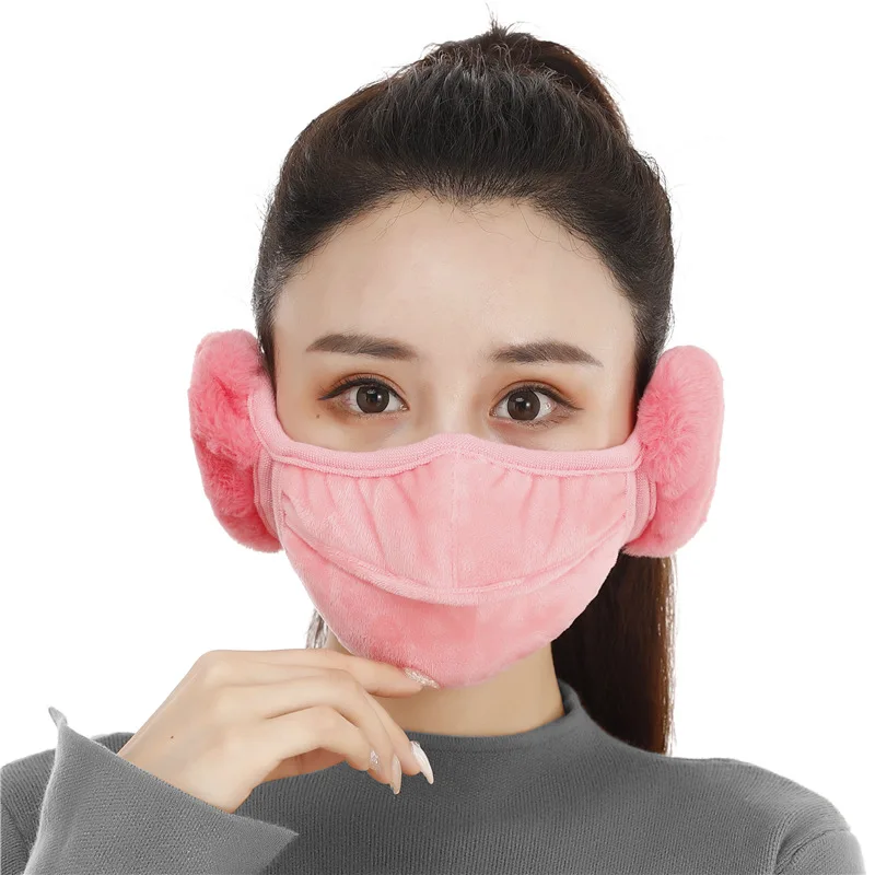

Thicken Fleece Small Venting Holes Face Mask Earmuffs Protection Breathable