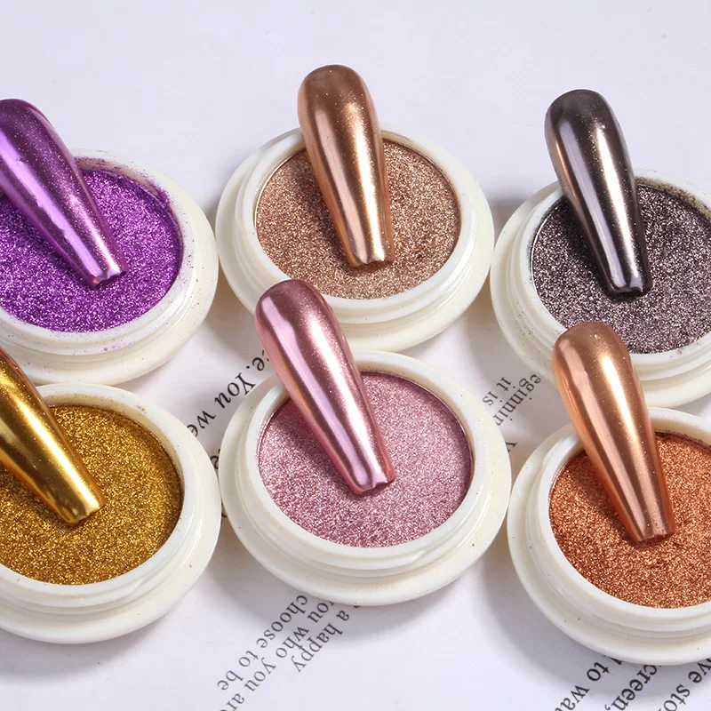 Nail Decoration Metal Nail Mirror Glitter Powder Rub Gel Polish Dust Shiny Gold Silver Fine Chrome Flakes Pigment DIY Accessories