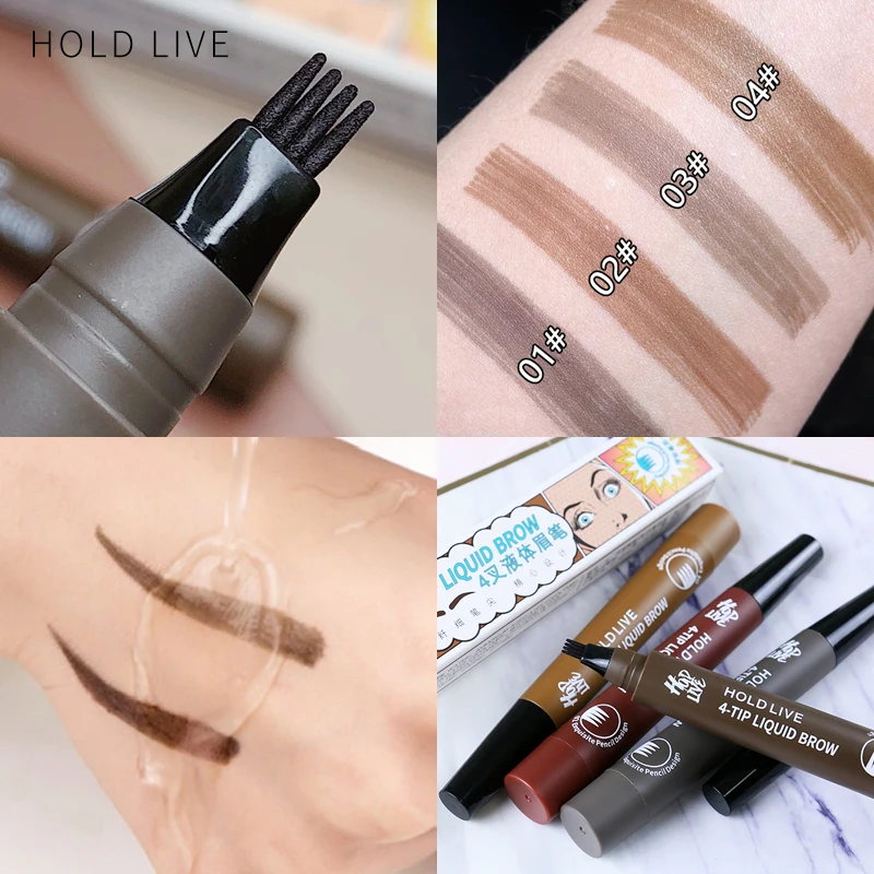 Fashion Eyebrow Pen Waterproof Fork Tip Eyebrow Tattoo Pencil Long Lasting Professional Fine Sketch Liquid Eye Brow Pencil