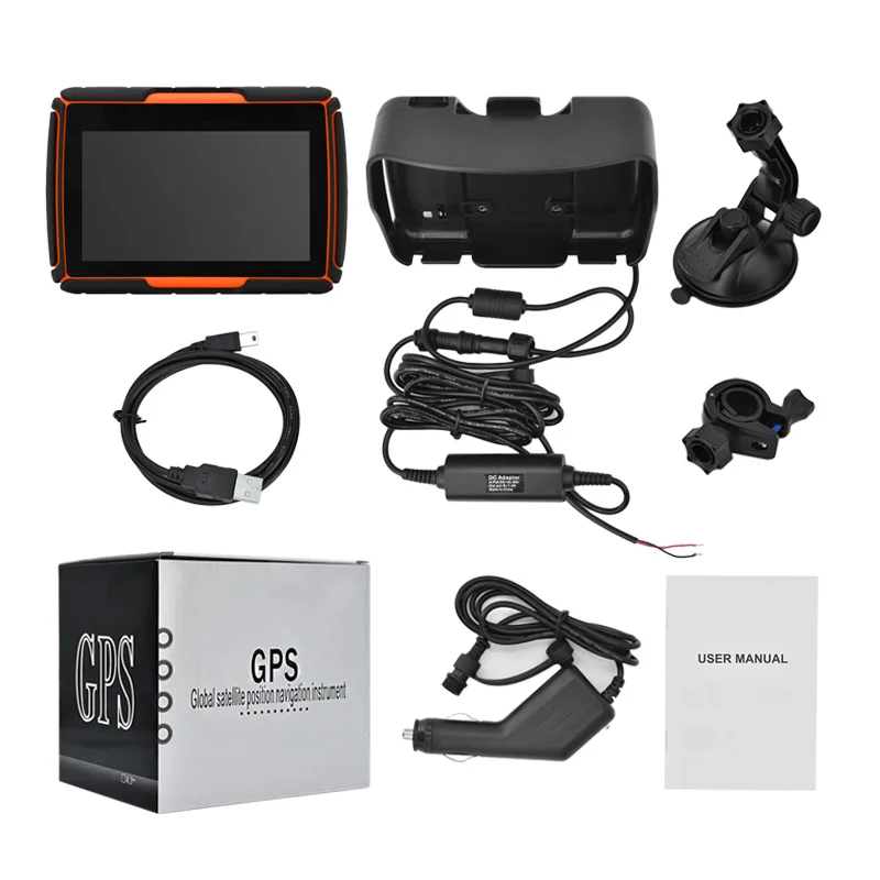 4.3인치 오토바이 GPS 네비게이션 차량용 GPS 방수 IPX7 블루투스 FM AVIN GPS 내장 8GB 무료 최신 igo 지도