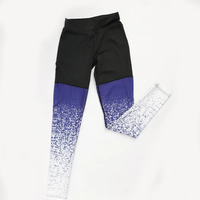 blue pants Градиент Цвет Йога Брюки Высокая Талия Женская одежда для фитнеса, спорта, бюстгальтер+ трусики, комплект со штанами, Эластичные Леггинсы для йоги тренировка в тренажерном зале трусы с пуш-апом - Цвет: blue pants