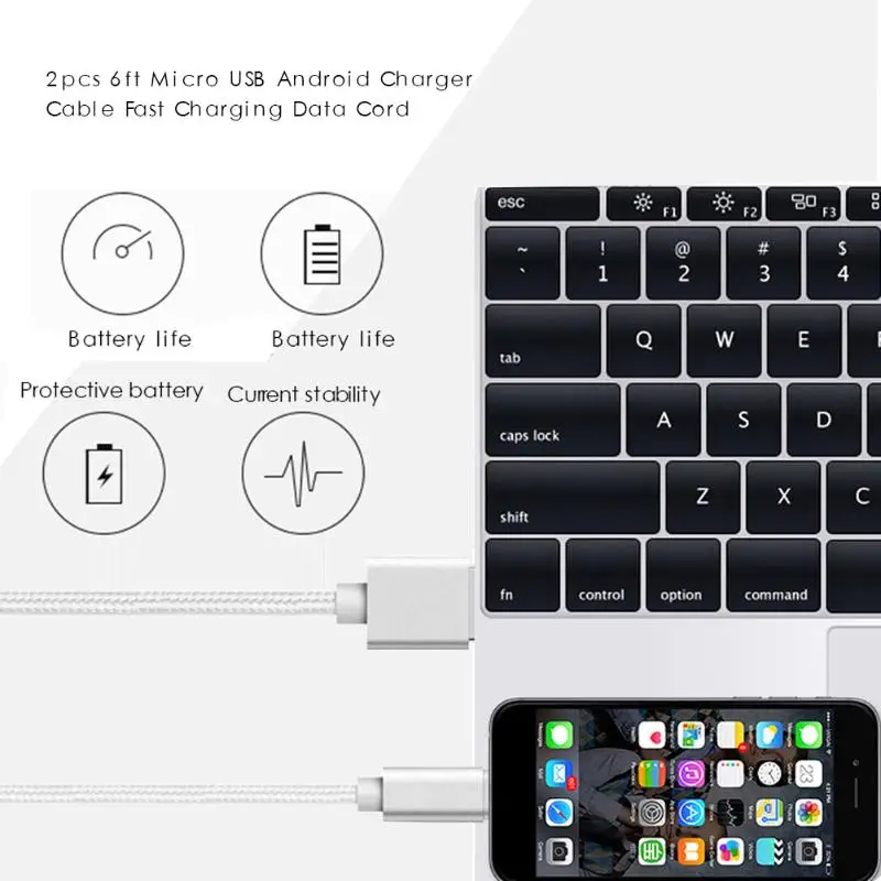 Портативные кабели питания 6 футов высококачественный Micro USB кабель для зарядки