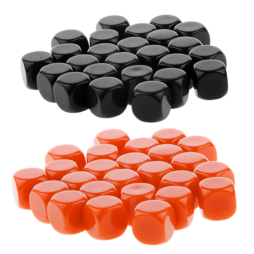 50pcs Opaque Blank Dice D6 Replacement Dices for D&D RPG MTG Party Board Game Casino Supplies