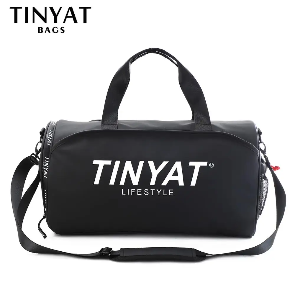 TINYAT вместительная мужская дорожная сумка из ПУ кожи спортивная