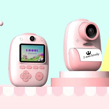 

Small Digital Kids mini Camera for Girls and Boys Instant Print Cameras Built-in Lithium Battery Dual Camera Lens 26MP 1080P