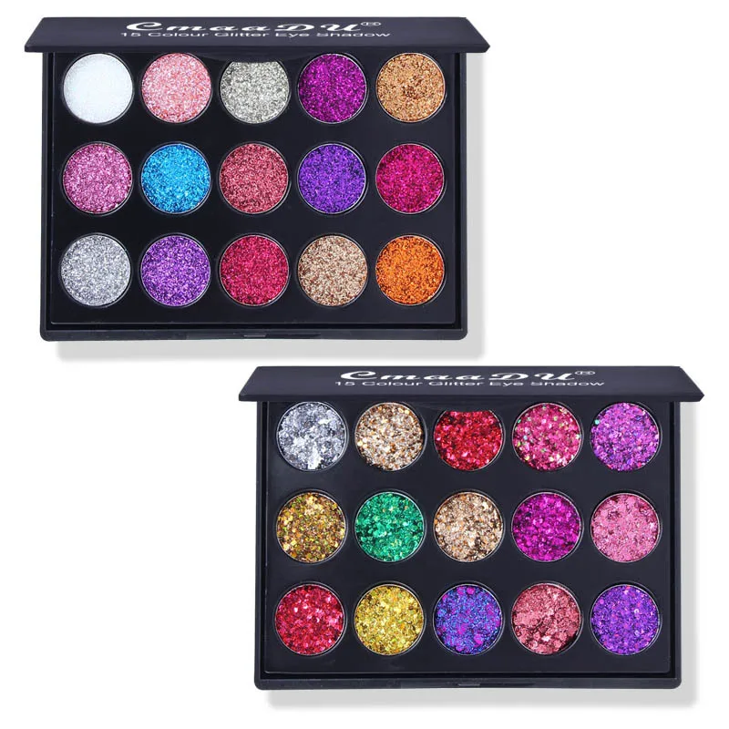 15 Color Glitter Eye Shadow Pallete Pigment Professional Eye Makeup Palette Long lasting Make Up Eyeshadow 2