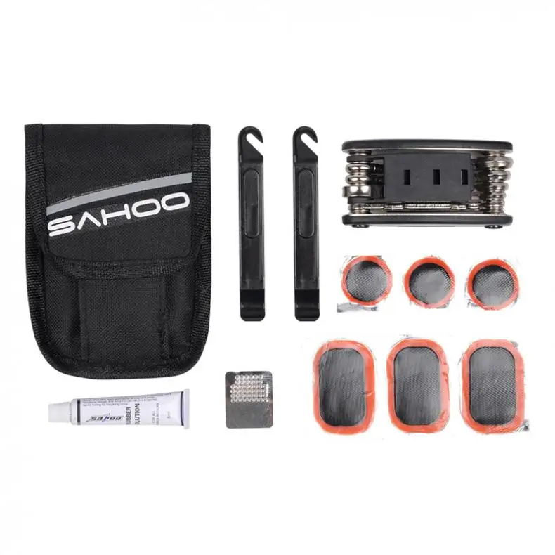 

SAHOO 16 In 1 Multi Bike Bicycle Repair Tool Box Kit Set Multitool Cycling Tire Repair Service Portable Tools and Bag