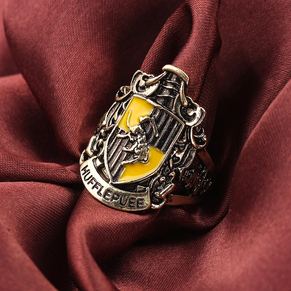 Магическое школьное кольцо Хогвартс Гриффиндор Ravenclaw Hufflepuff школа Слизерин Логотип кольца для мужчин значок Косплей подарки аксессуары