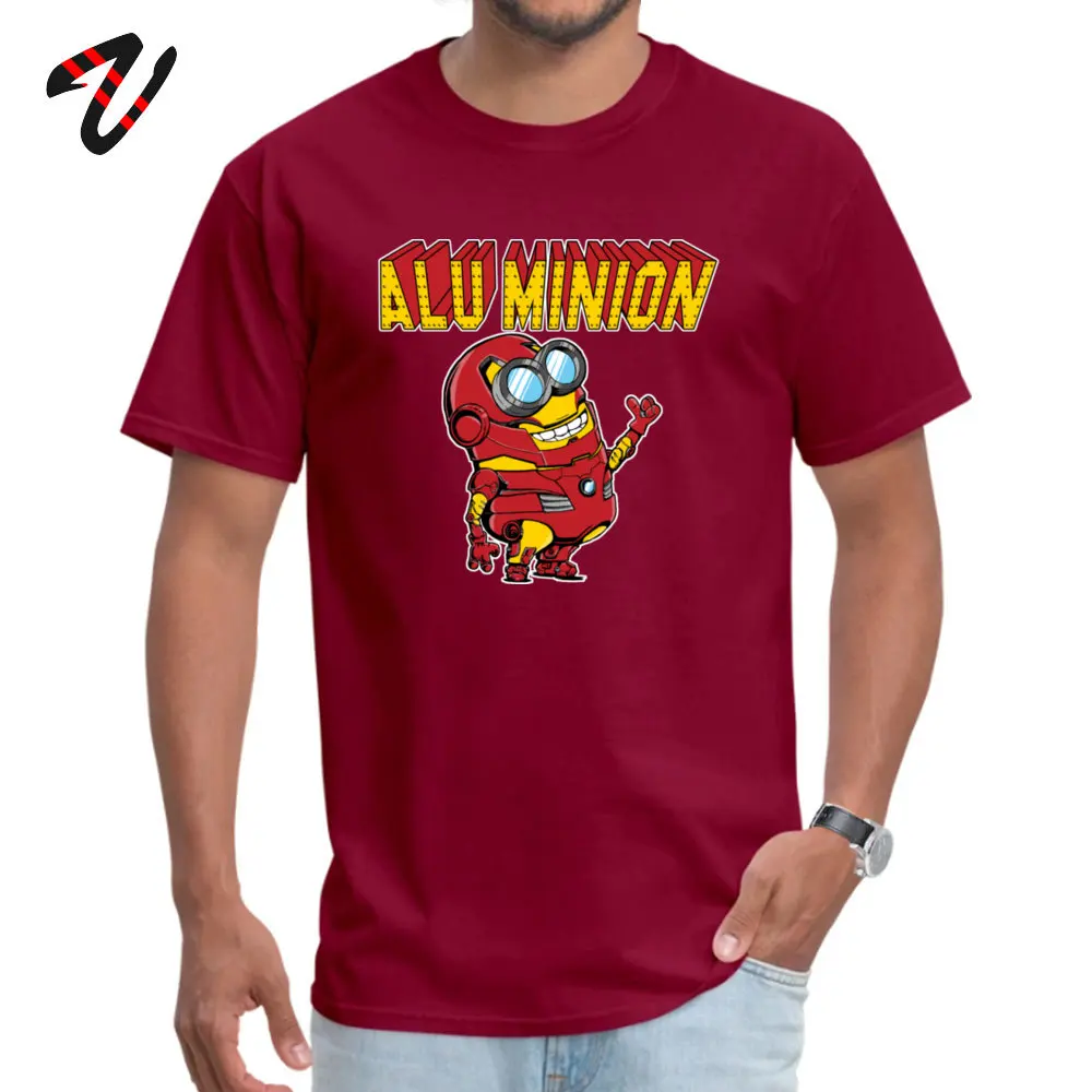 Alu_Minion_ Casual T-shirts for Male 100% Cotton Summer/Autumn Tops Tees Unique T Shirt Short Sleeve 2019 New Fashion Crew Neck Alu_Minion_3373 maroon