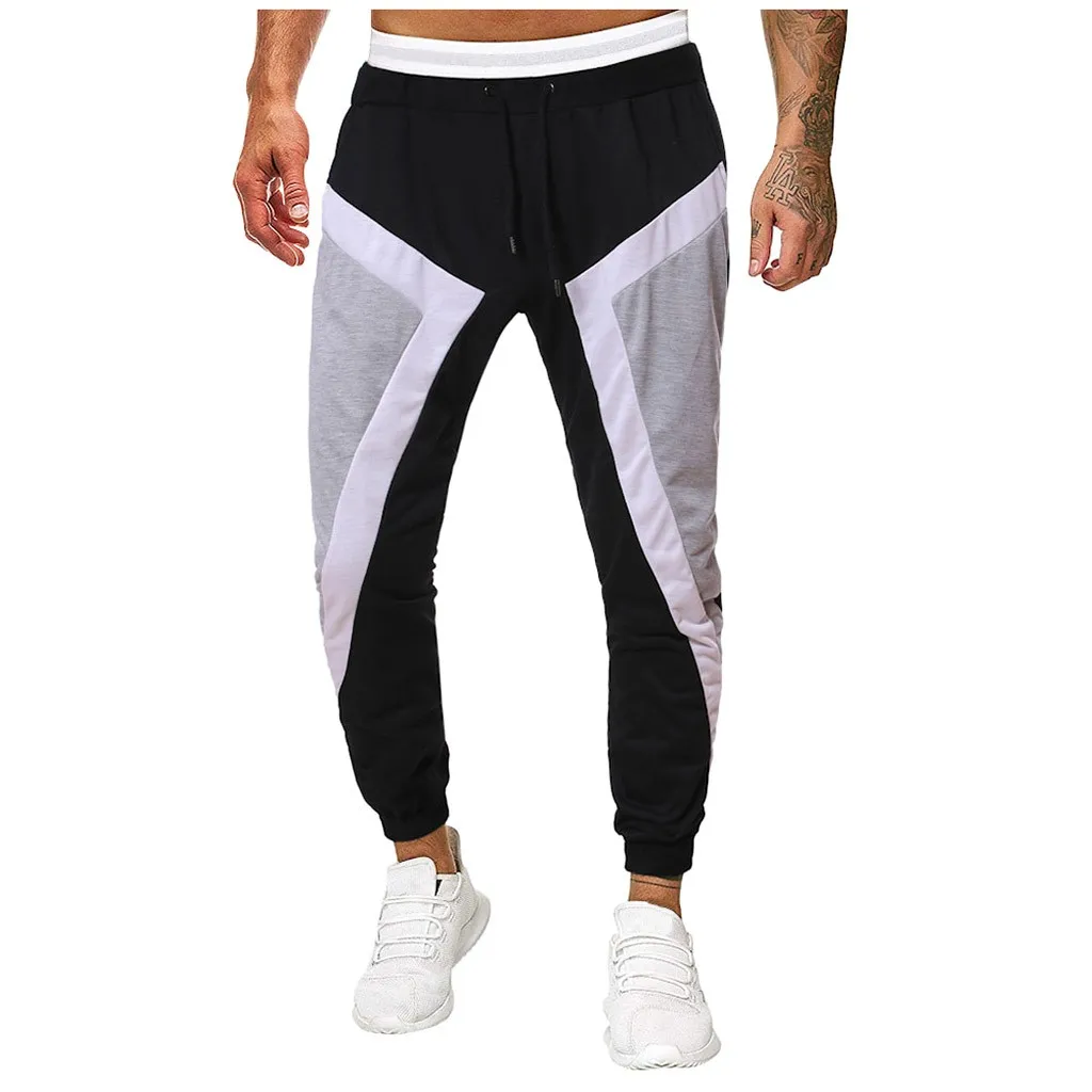 Men Pant Trouser Autumn Splicing Printed Overalls Casual Pocket Sport Work Trouser Pants High Quality Men Pant Fashion New Style