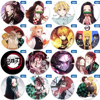 

Anime Demon Slayer: Kimetsu no Yaiba Kamado Tanjirou Cosplay Bedge Cartoon Collect Backpacks Bags Badges Button Brooch Pins Gift