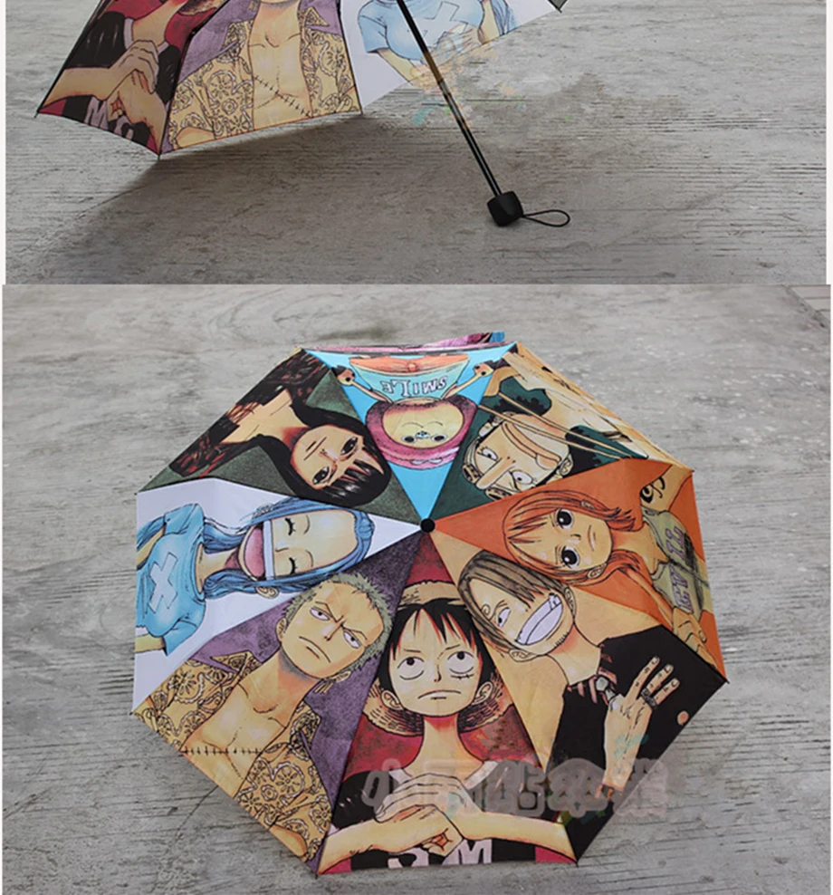 Модный тематический Зонт с морскими пиратами из аниме для мужчин и женщин солнцезащитный ветронепроницаемый Зонт складной зонт Аниме Зонтик