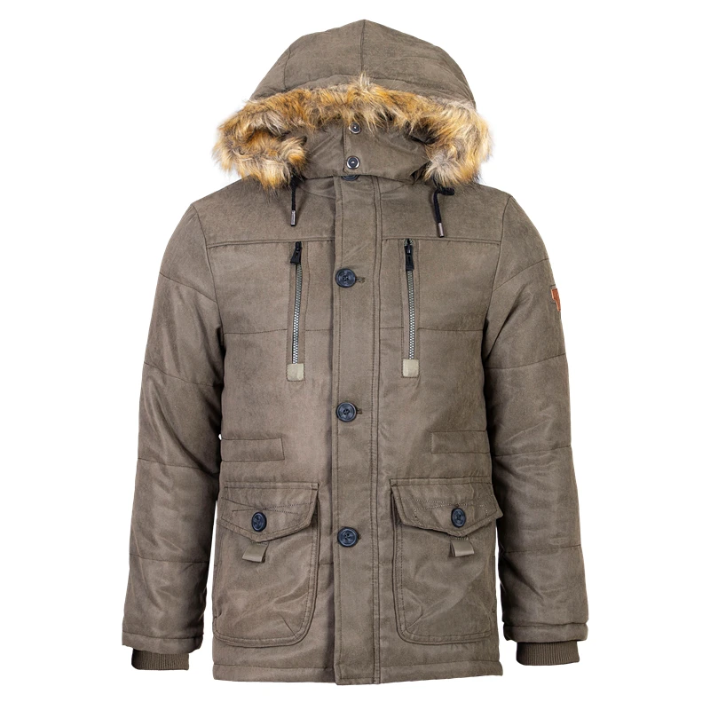 Мужская зимняя куртка флисовая Толстая теплая парка с капюшоном зимнее пуховое