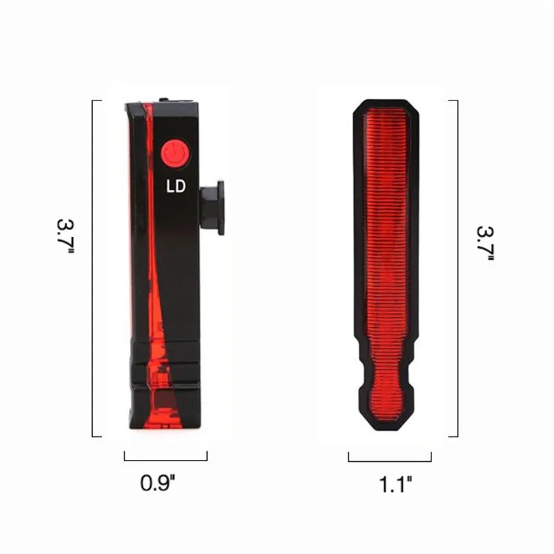 Складной велосипедный светильник, лазерный велосипедный светильник, USB Перезаряжаемый Предупреждение о безопасности, Ночная езда, высокая яркость, велосипедный фонарь, задний светильник