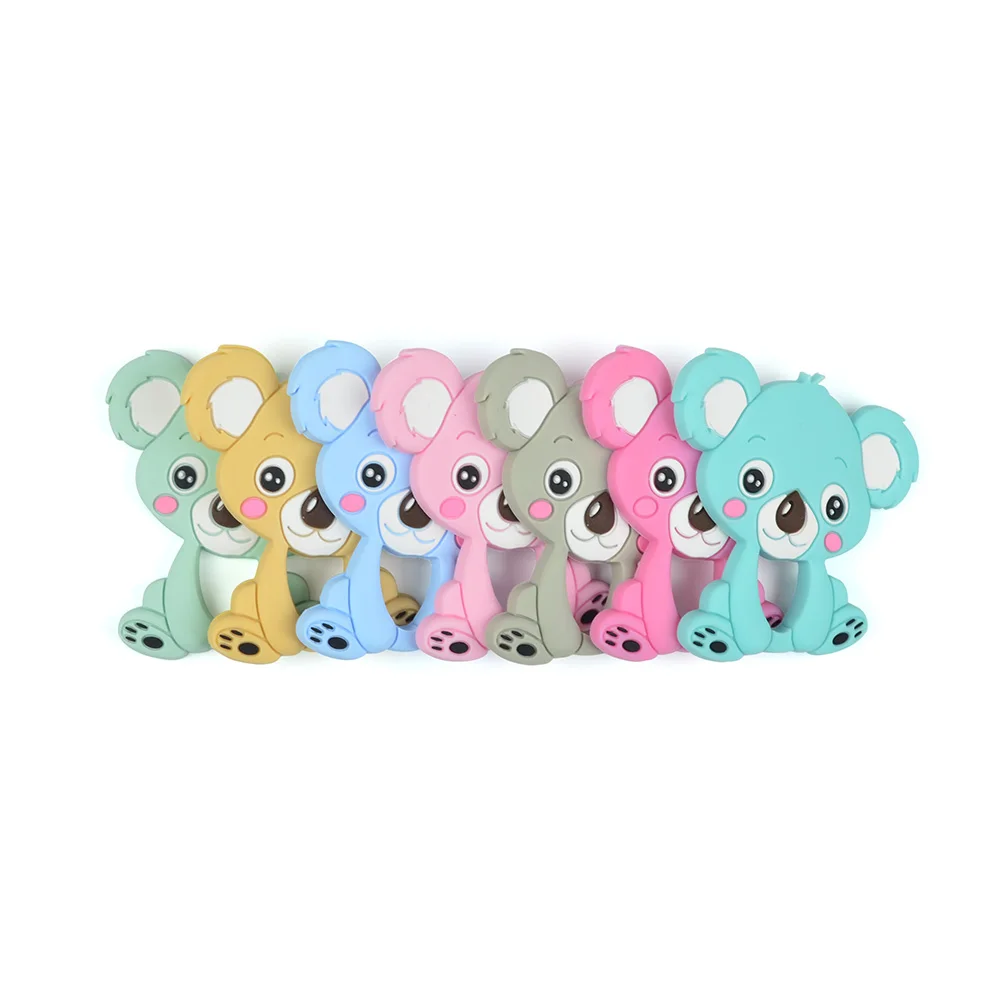 LOFCA Koala, силиконовый Прорезыватель для зубов, игрушка для прорезывания зубов, без бисфенола, Мягкий прорезыватель для животных, ожерелье, соска, клипса, цепочка