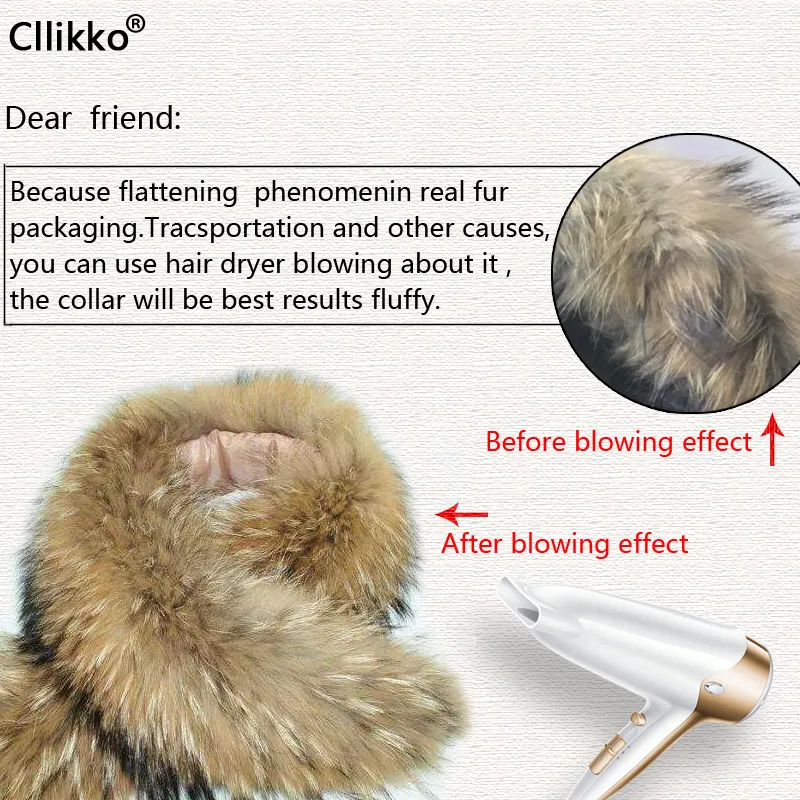 2022 100% Natural Jacket Fur Collar Real Raccoon Fur Women Scarves Winter Coat Female Neck Cap Long Warm Genuine Fur Scarf 2