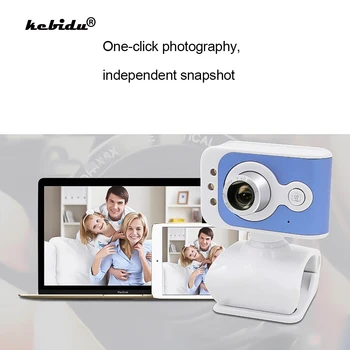 

kebidu 360 Degree USB Camera Webcam USB 2.0 480P Camera Web Cam with MIC Clip-on for PC Laptop
