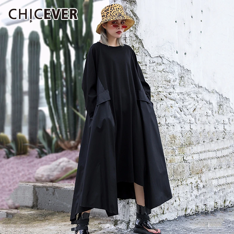 CHICEVER женское платье костюм для девочек комплект из платья с круглым вырезом