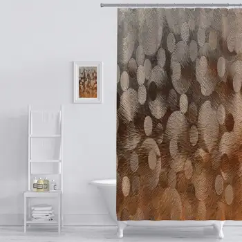 

Shower Curtain Abstract Glass Pattern Art Print Polyester Fabric Bathroom Decor Sets with Hooks 72 x 84 Inches, Brown