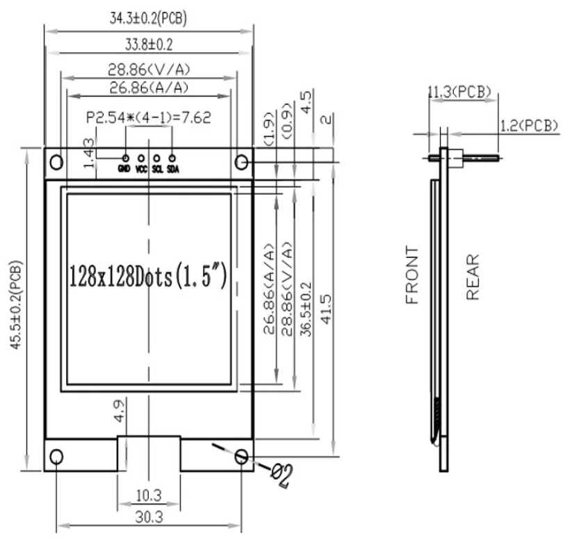Модуль OLED дисплея 1 5 дюйма экран 128128 интерфейс IIC ssd13271 ЖК