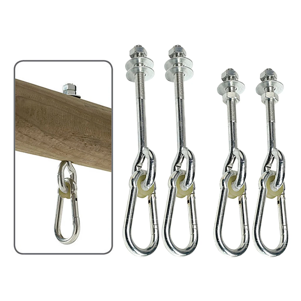 Swing Thread Hook Playset Playground Yoga Seat Safety Locking Ceiling Mount