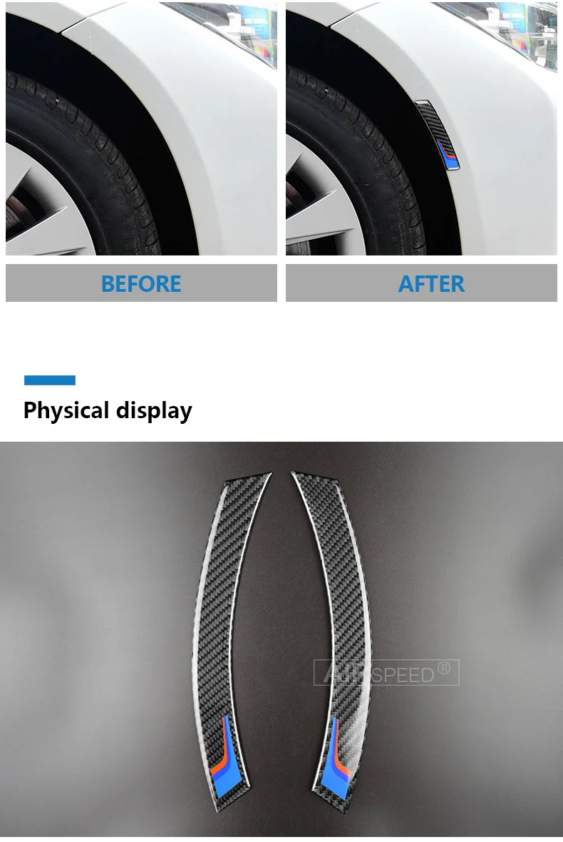 Carbon Fiber Wheel Protector Car Bumper Sticker Car Anti-collision Strips for BMW E90 E60 E84 F10 F07 F30 F34 F01  (5)