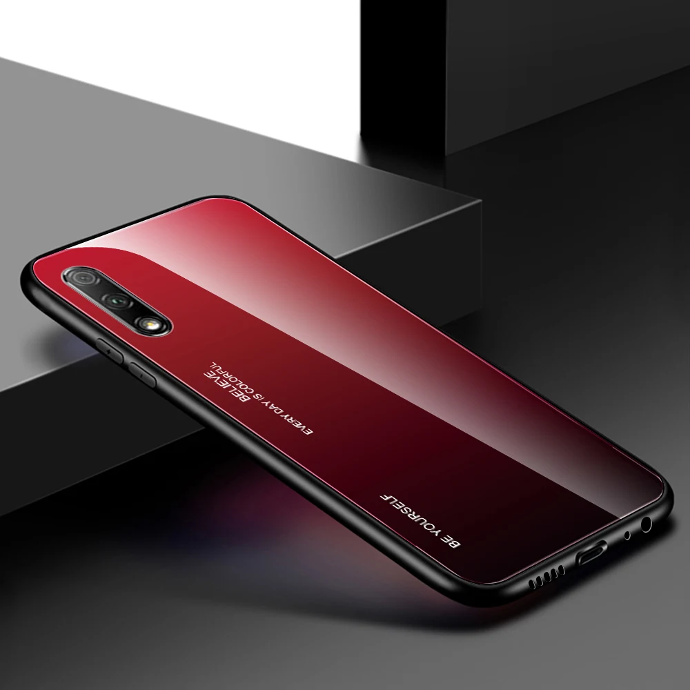 Закаленное стекло чехол для телефона huawei P smart Z Plus Mate20 P20 Pro P30 Lite градиентный чехол для Honor 10 20 8X9 X Coque Capa