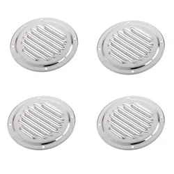 4pcs 316 Grade Stainless Steel Round Louvered Air Vent Fits Marine Boat RV Accessories Silver Boat Deck Hardware Louvered Vent