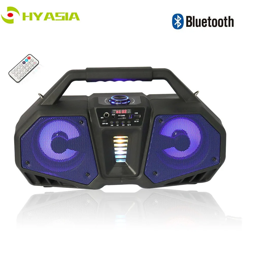 

HYASIA LED Colorful Bluetooth Speaker Portable 3D Surround Wireless Loudspeaker AUX USB FM TF For SmartPhone Simple And Fashion