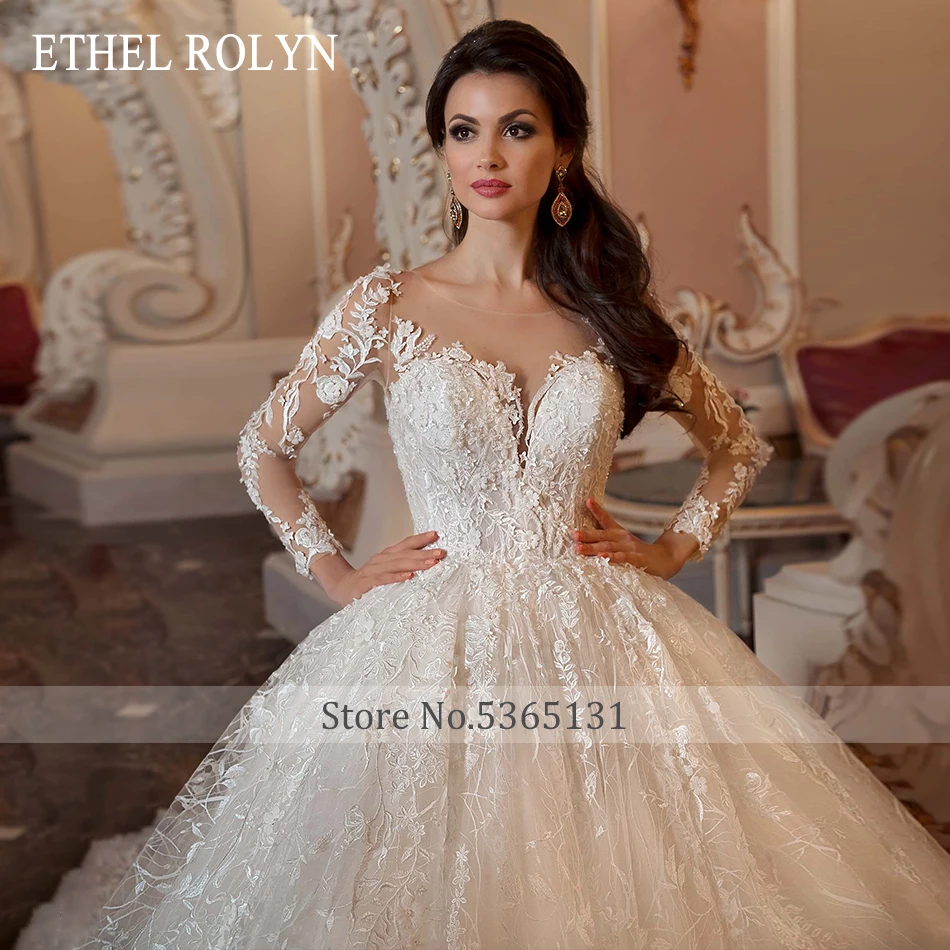 ETHEL ROLYN Luxury Wedding Dresses For Women 2023 Long Sleeve Beading Appliques Vintage Princess Wedding Gown Vestidos De Novia