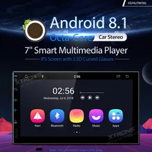 XTRONS 2 Din Универсальный " Android 8,1 радио 32 Гб автомобильный стерео Интеллектуальный мультимедийный проигрыватель ips экран с 2.5D изогнутые очки без DVD