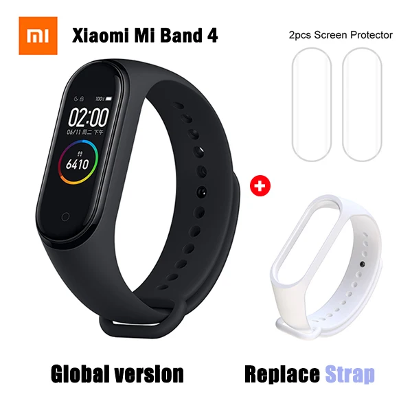 Global Type 4 Xiaomi mi-браслет 4 смарт-браслет 3 AMOLED цветной экран mi Band 4 Global fitness Bluetooth Sport 50 атм водонепроницаемый смарт-браслет NFC - Цвет: Global Type 4