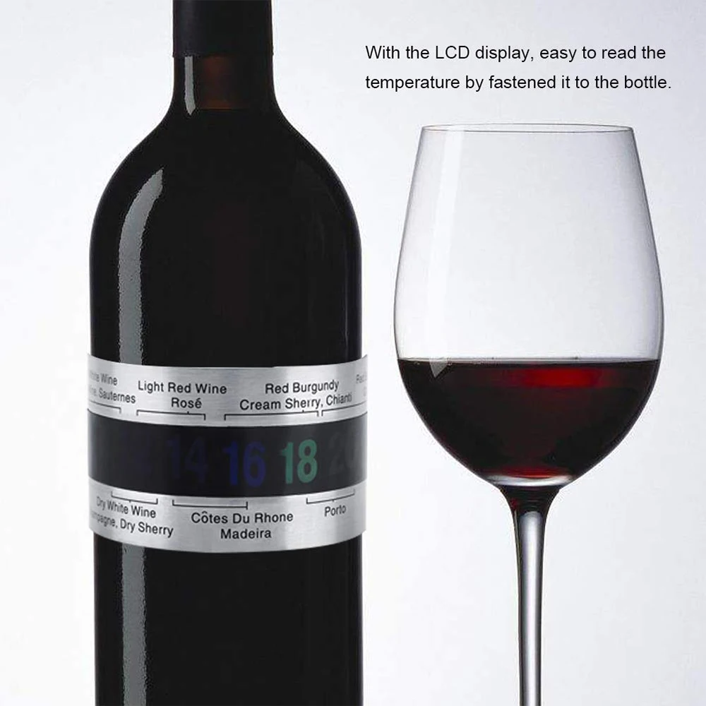 Wine Collar Thermometer Bottle Snap Thermometer LCD Display clip Sensor For Champagne beer red wine