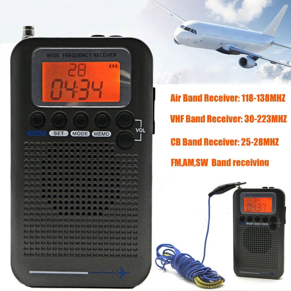 

Universal Portable Pocket AM/FM Dual Band Stereo Pocket LCD Telescopic Antenna Battery Powered Radio Receiver External Speaker