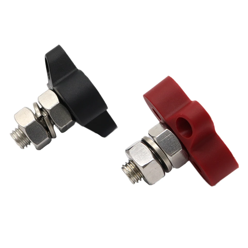 2pcs 3/8inch Marine Stainless Steel Insulated Terminal Block with Single Stud