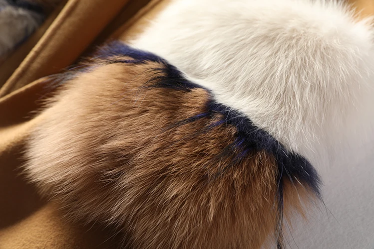 Kopen Grote Vos Bont Tas dubbelzijdig Wol Vrouw Jas 2019 Gecontracteerd Temperament 7 Punten mouw V hals Lange Dames Jassen