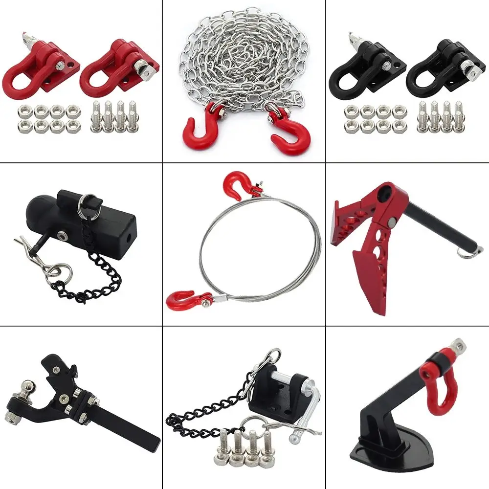 

1/10 Scale Accessories Metal Tow Hook Trailer Rope Chain Trailer shackle for RC Crawler Car Axial SCX10 TRX4 D90 Capra