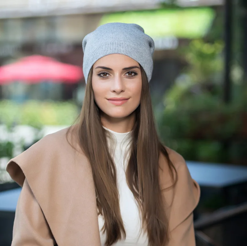 

Autumn and Winter Solid Color Wool Pullover Knit Hat Female Student Thin Section Personality Popular Wool Cap