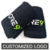 100% Cotton Black bath towel Hand Towel Free Design Customized Embroidery LOGO Nail Shop Beauty Shop SPA Dark Black Bath Towel 2