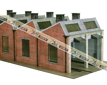 

22 Machine Garage Maintenance Workshop 3D Paper Model Scale 1:56 1:64 Train Construction Scene Children Adult Educational Toys